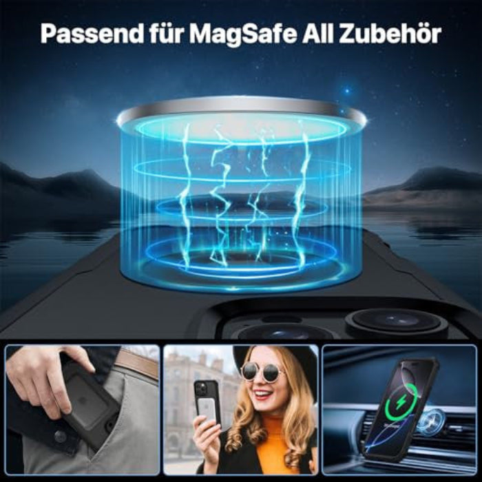 CENHUFO iPhone 16 Pro Max tok beépített privát edzett üvegfólia, MagSafe
