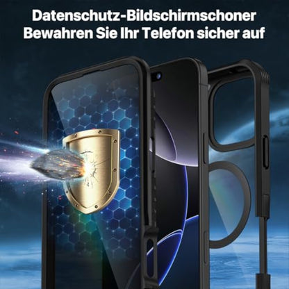 CENHUFO iPhone 16 Pro Max tok beépített privát edzett üvegfólia, MagSafe