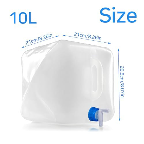 Összecsukható víztároló kanna, 10 l, csappal, hordozható fogantyúval, BPA-mentes