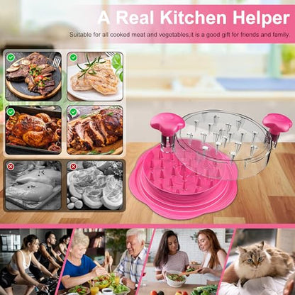 Chicken Chopper 25,5 cm csirkeaprító eszköz nagy, látható, ecsettel és villákkal