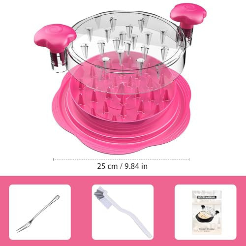 Chicken Chopper 25,5 cm csirkeaprító eszköz nagy, látható, ecsettel és villákkal
