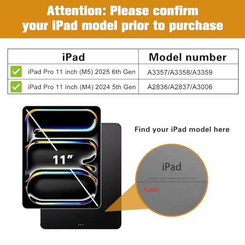 ProCase Smart tok iPad Pro 11 hüvelyk M5 2025/M4 2024 ceruzatartóval, átlátszó