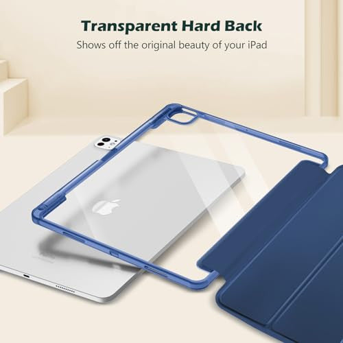 ProCase Smart tok iPad Pro 11 hüvelyk M5 2025/M4 2024 ceruzatartóval, átlátszó