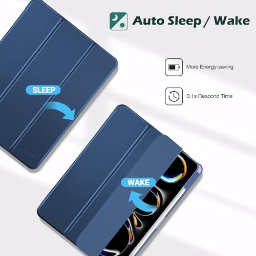 ProCase Smart tok iPad Pro 11 hüvelyk M5 2025/M4 2024 ceruzatartóval, átlátszó