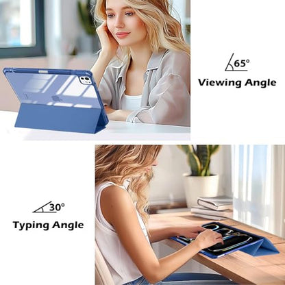 ProCase Smart tok iPad Pro 11 hüvelyk M5 2025/M4 2024 ceruzatartóval, átlátszó