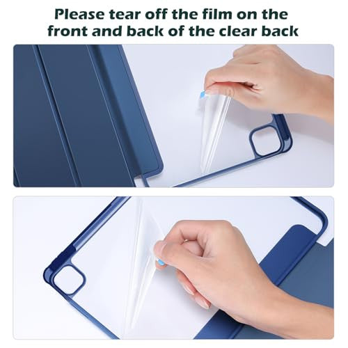 ProCase Smart tok iPad Pro 11 hüvelyk M5 2025/M4 2024 ceruzatartóval, átlátszó