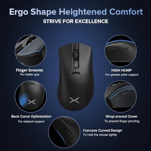 DeLUX M900PRO vezeték nélküli gamer egér, 8000Hz, RGB töltőállomás, 63g ergonomikus