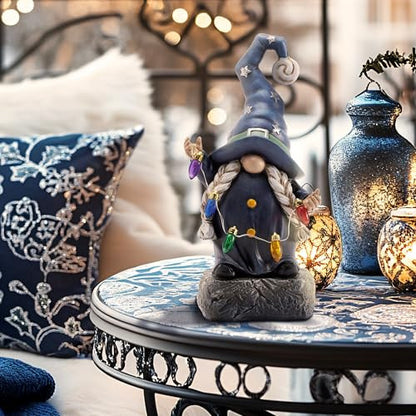 TERESA'S COLLECTIONS karácsonyi dekorációk, kék karácsonyi manók és színes LED