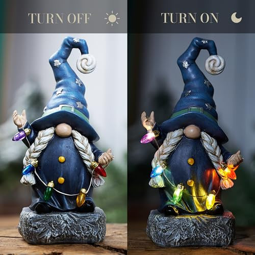 TERESA'S COLLECTIONS karácsonyi dekorációk, kék karácsonyi manók és színes LED
