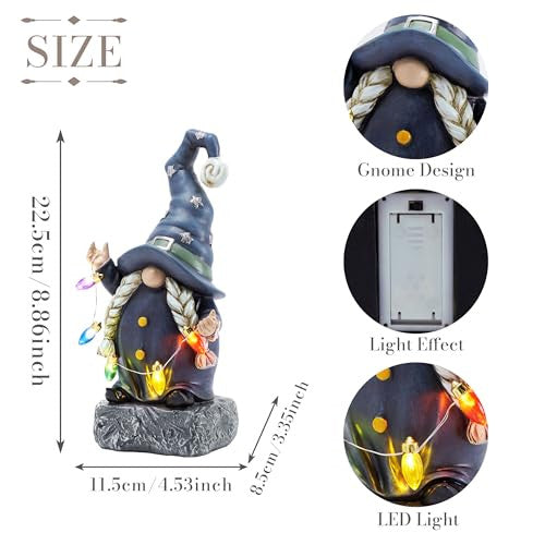 TERESA'S COLLECTIONS karácsonyi dekorációk, kék karácsonyi manók és színes LED