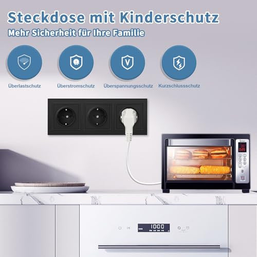 CNBINGO aljzat, süllyesztett karmokkal, hármas Schuko aljzat