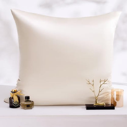 Vielit 2 darabos szatén párnahuzat hajra és bőrre 80x80 cm, bézs, 2 hajgumi