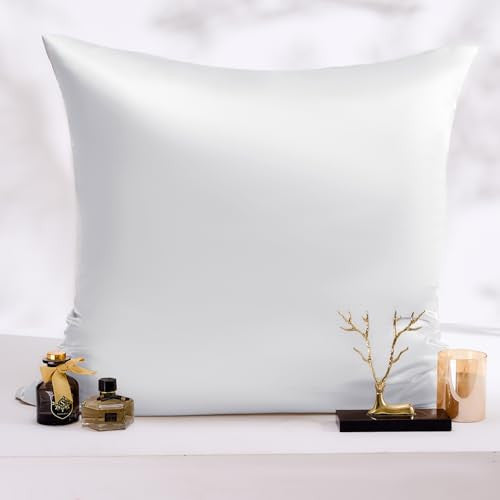 Vielit 2 darabos szatén párnahuzat hajra és bőrre fehér, 80x80 cm, 2 hajgumi