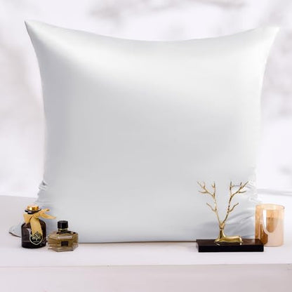 Vielit 2 darabos szatén párnahuzat hajra és bőrre fehér, 80x80 cm, 2 hajgumi