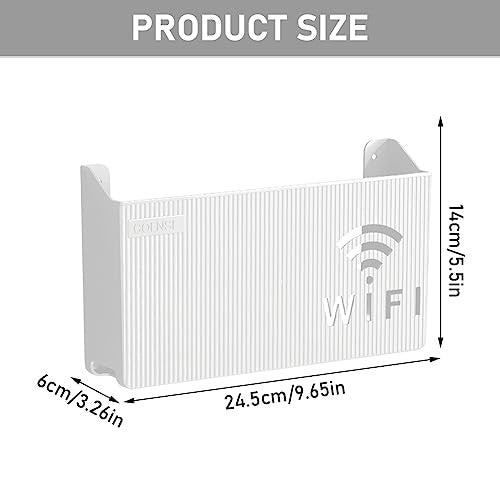 POHOVE router tároló doboz, fali tartó fehér