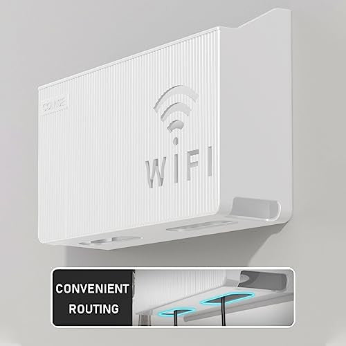 POHOVE router tároló doboz, fali tartó fehér