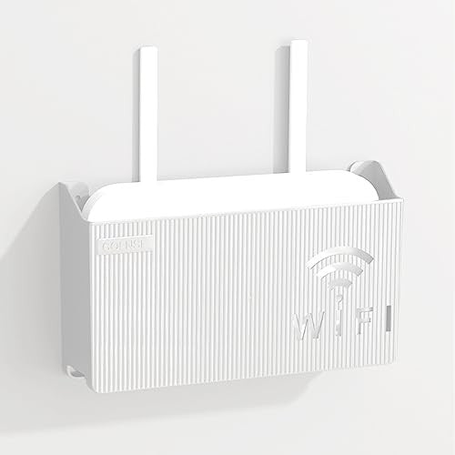 POHOVE router tároló doboz, fali tartó fehér