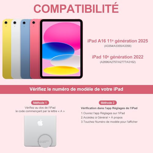 MMK billentyűzet tok iPad 10.9 hüvelyk 10. generáció 2023/2022, 360 fokban forgatható