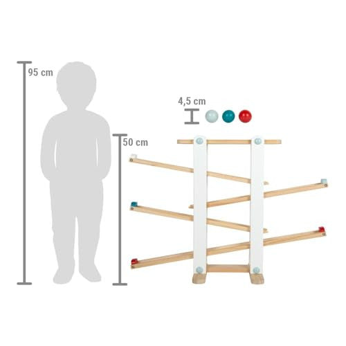 small foot fa golyópálya, XL motoros játék 3 golyóval és tűzoltó járművel 18+ hónap