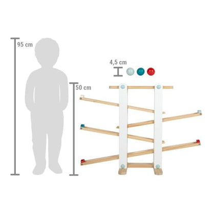 small foot fa golyópálya, XL motoros játék 3 golyóval és tűzoltó járművel 18+ hónap