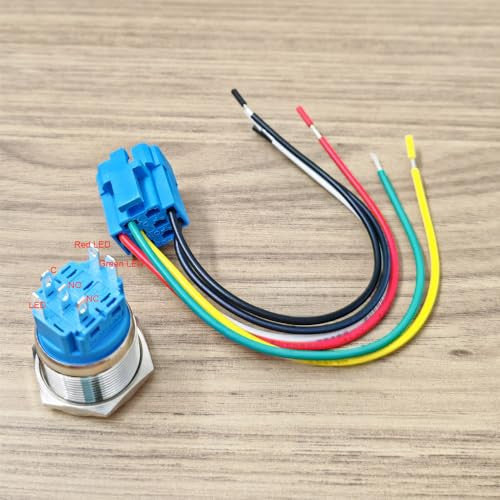 Gebildet 22mm nyomógomb kábelcsatlakozóval, 3A/110V-230 VAC, 1NO 1NC, SPDT, be/ki