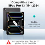 JADEMALL AZERTY billentyűzet tok iPad Pro 13 hüvelyk M4 2024, levehető mágneses