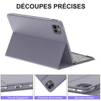 JADEMALL AZERTY billentyűzet tok iPad Pro 13 hüvelyk M4 2024, levehető mágneses