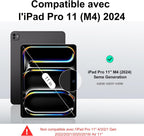 JADEMALL iPad Pro 11 tok billentyűzet 2024, M4, AZERTY, háttérvilágítású, Bluetooth