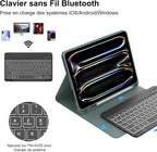 JADEMALL iPad Pro 11 tok billentyűzet 2024, M4, AZERTY, háttérvilágítású, Bluetooth