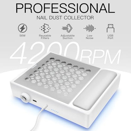 Madenia Professional 502-CD körömporszívó 56W, 2 újrahasználható szűrővel és 1