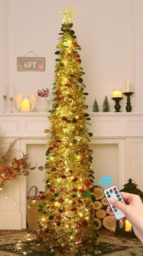 HMASYO 180 cm pop-up műfenyő 100 LED-del USB