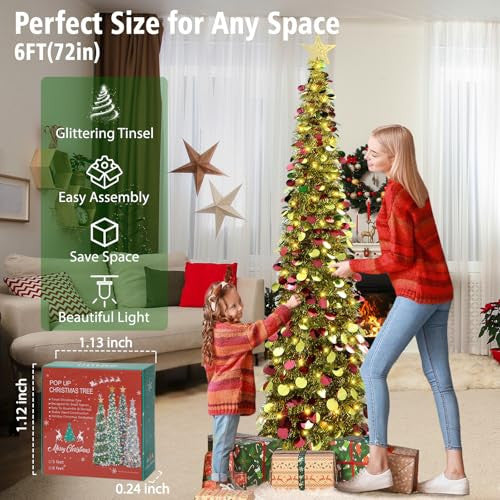 HMASYO 180 cm pop-up műfenyő 100 LED-del USB