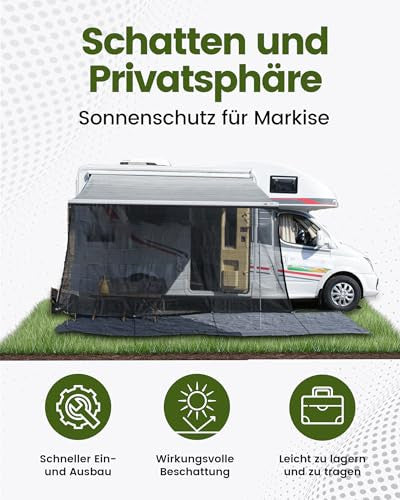 Ezcasch napellenző lakókocsihoz 85% látásblokkoló, előlap napellenző, magasság 2,13m