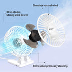 Bigqin USB asztali ventilátor mini, 3 sebesség, 90° állítható, fehér