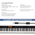 TKDY 12V 2A AC-DC adapter Casio Privia kábelhez kompatibilis Casio digitális zongora
