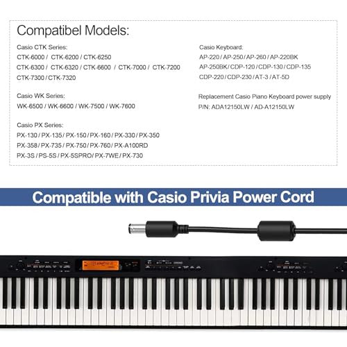 TKDY 12V 2A AC-DC adapter Casio Privia kábelhez kompatibilis Casio digitális zongora