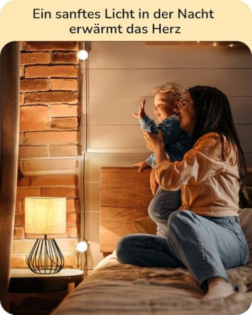 EDISHINE éjjeli lámpa bézs vászon ernyő, fekete fém talp, E14 LED izzó 2700K meleg