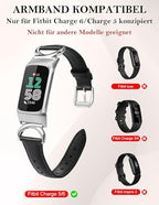 TOYOUTHS bőrszíj Fitbit Charge 6/5 kompatibilis női karcsú, elegáns, C-alakú csattal