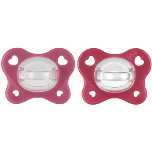Chicco Gommotto Dual Soft szilikon cumi 16-36 hónap, kétszínű, 2 darabos, lány