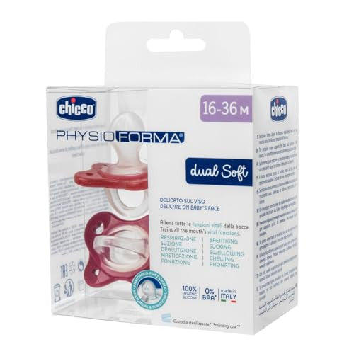 Chicco Gommotto Dual Soft szilikon cumi 16-36 hónap, kétszínű, 2 darabos, lány