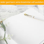 Guest Book esküvői album 100 üres oldal, tollal, fehér