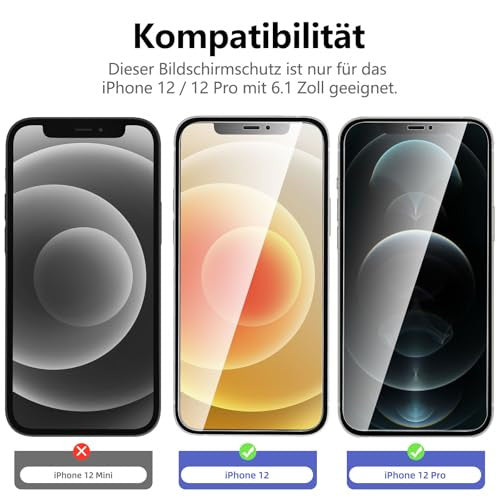NEW'C 3 darabos edzett üveg iPhone 12/12 Pro 6,1 hüvelyk, 28 fokos betekintési szög