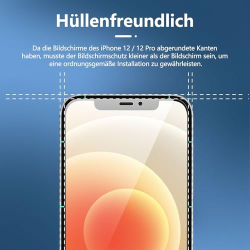 NEW'C 3 darabos edzett üveg iPhone 12/12 Pro 6,1 hüvelyk, 28 fokos betekintési szög