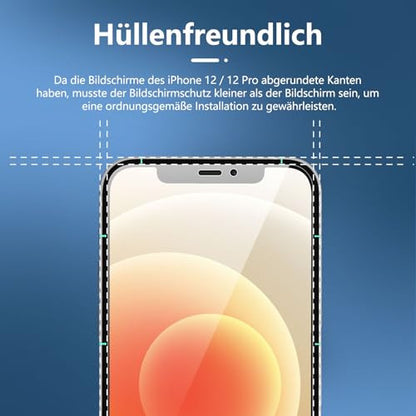 NEW'C 3 darabos edzett üveg iPhone 12/12 Pro 6,1 hüvelyk, 28 fokos betekintési szög