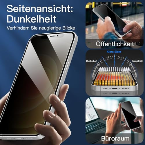 NEW'C 3 darabos edzett üveg iPhone 12/12 Pro 6,1 hüvelyk, 28 fokos betekintési szög