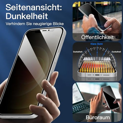 NEW'C 3 darabos edzett üveg iPhone 12/12 Pro 6,1 hüvelyk, 28 fokos betekintési szög