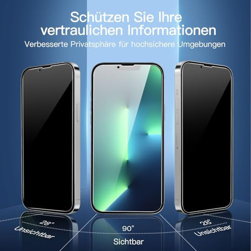 NEW'C 3 darabos edzett üveg iPhone 13 Pro Max, iPhone 14 Plus 6,7 hüvelyk adatvédelmi