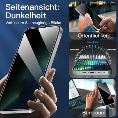 NEW'C 3 darabos edzett üveg iPhone 13 Pro Max, iPhone 14 Plus 6,7 hüvelyk adatvédelmi