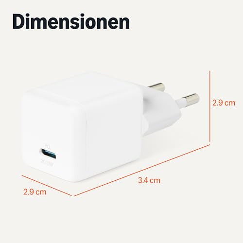 Amazon Basics USB-C fali töltő Nano-GaN technológiával és gyorstöltéssel, 20W, 1 PD