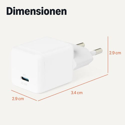 Amazon Basics USB-C fali töltő Nano-GaN technológiával és gyorstöltéssel, 20W, 1 PD